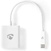 Nedis USB-C Adapter - USB 3.2 Gen 1 - USB-C Stecker - VGA Buchse - 1080p - 5 Gbps - 0.20 m - Rund - Vernickelt - PVC - Weiss - Plastikbeutel