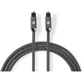 Nedis Optisches Audiokabel | Toslink Stecker | Toslink Stecker | 3.00 m | rund | Baumwolle | Gun Met