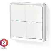 Nedis SmartLife Wandschalter - Zigbee 3.0 - Wandhalterung - Android / IOS - Kunststoff - Weiss