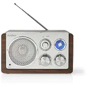 Nedis FM-Radio | Platinengestaltung | FM | Netzgerät | Analog | 15 W | Bluetooth | Braun