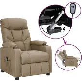 vidaXL Relaxsessel Elektrisch Taupe Stoff