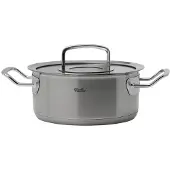 Fissler Kochtopf Original Profi Collection niedrig mit Rostfreier Edelstahl Glasdeckel 20 cm