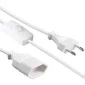 Kopp 146302091 Verlängerungskabel mit Eurostecker und Schalter, 3m, Farbe: weiß - 5 Stück