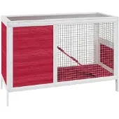 vidaXL Kaninchenstall Rot 103x44x69,5 cm Massivholz Kiefer