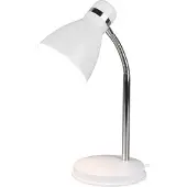 TRIO Tischleuchte HARVEY Retro 33cm Weiß matt Chrom mit Flexgelenk
