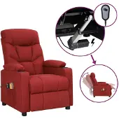 vidaXL Massagesessel Elektrisch Weinrot Stoff