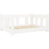 vidaXL Hundebett Weiß 65,5x50,5x28 cm Massivholz Kiefer