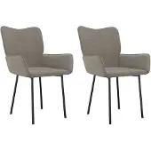 vidaXL Esszimmerstühle 2 Stk. Hellgrau Samt