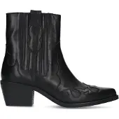 Manfield Schwarze Cowboystiefeletten aus Leder | Größe 39