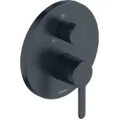 Duravit C.1 Einhebel- Brausemischer Unterputz, runde Rosette, 2 Verbraucher, Umstellung Hand-/ Kopfbrause, C14210012046, Farbe: Schwarz Matt