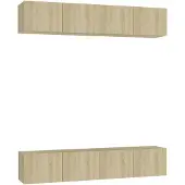 vidaXL TV-Schränke 4 Stk. Sonoma-Eiche 80x30x30 cm Holzwerkstoff