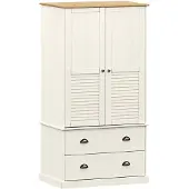 vidaXL Kleiderschrank VIGO Weiß 90x55x170 cm Massivholz Kiefer