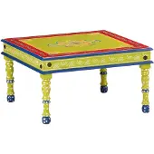vidaXL Couchtisch Grün Handbemalt Massivholz Mango