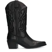 Manfield Schwarze Cowboystiefel aus Leder | Größe 36