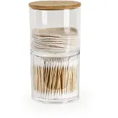 SmartaSaker Selena Bamboo Bastoncillos And Cotton Dispenser Durchsichtig