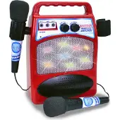 Dante bluetooth-Verstärker mit 2 Mikrofonen 28 cm rot