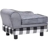 vidaXL Hundesofa Grau 57x34x36 cm Plüsch