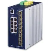 Planet IP30 Industrial L3 8-Port, Managed, L3, Gigabit Ethernet (10/100/1000), Vollduplex, Wandmontage