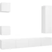 vidaXL 5-tlg. TV-Schrank-Set Weiß Holzwerkstoff