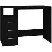 vidaXL Schreibtisch mit Schubladen Schwarz 102x50x76 cm Holzwerkstoff