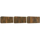 vidaXL TV-Schrankset 3 pcs Braun Holzwerkstoff