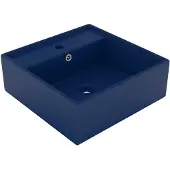 vidaXL Luxus-Waschbecken Überlauf Quadratisch Matt Dunkelblau 41x41 cm