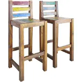vidaXL Barhocker 2 Stk. Altholz