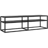 vidaXL TV-Schrank Schwarz 140x40x40,5 cm Hartglas