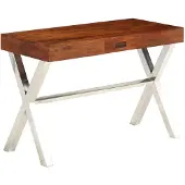 vidaXL Schreibtisch Massivholz mit Honigfarbenem Finish 110x50x76 cm