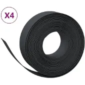 vidaXL Rasenkanten 4 Stk. Schwarz 10 m 15 cm Polyethylen