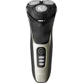 Philips SHAVER Series 3000 S3230/52 Elektr. Nass- und Trockenrasierer Series 3000, Rotationstrasierer, Schwarz, Gold, PowerCut blade system, Replace every 2 yrs with SH30, 2 Jahr(e), Akku