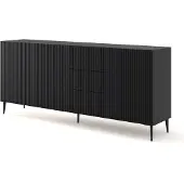 FURNLUX Sideboard ¦ schwarz ¦ Maße (cm): B: 200 H: 87