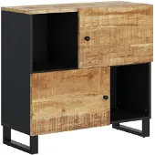 vidaXL Sideboard mit 2 Türen 80x33x75 cm Massivholz Mango