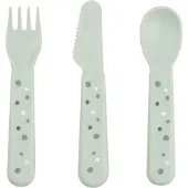 Done by Deer - Foodie Kinderbesteck-Set Happy dots - Grün - 12 x 2 x 1 cm