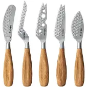 Boska Oslo+ Cheese Knife Set Small 320375 Eichenholz, Käsemesser Set, 5-teilig