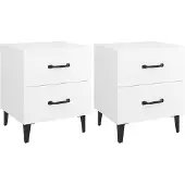 vidaXL - Nachttische - 2 - Stück - 40x35x47,5 - cm - weiß