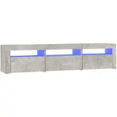 vidaXL TV-Schrank mit LED-Leuchten Betongrau 180x35x40 cm