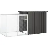 vidaXL Kaninchenkäfig Anthrazit 200x91x100 cm Verzinkter Stahl