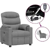 vidaXL Relaxsessel Elektrisch Hellgrau Stoff