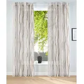 Otto Home Gardine "Dimona, 2er- Set, transparent, Wellen" Gr. 1, beige (creme, schoko), B:140cm H:145cm, Voile, Polyester, Gardinen, Gardine, 2-er Set, transparent, Voile, Polyester, Wellen