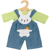 Heless Puppen-Latzhose mit Ringelshirt "Bunny Lou", Gr. 28-35 cm