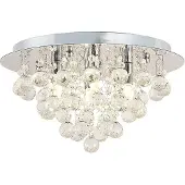 LINDBY Deckenleuchte Antonino, Ø 35 cm, 4-flg., Kristall, G9