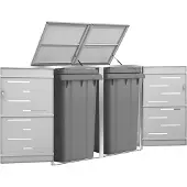 vidaXL Mülltonnenbox für 2 Tonnen 138x77,5x115 cm Edelstahl