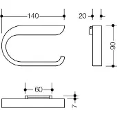 Hewi System 800 K Bügel-WC-Papierhalter 800.21.1109099 140mm, klappbar, Kunststoff, reinweiß