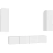 vidaXL 4-tlg. TV-Schrank-Set Weiß Holzwerkstoff