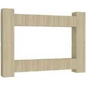 vidaXL 10-tlg. TV-Schrank-Set Sonoma-Eiche Holzwerkstoff