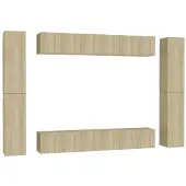 vidaXL 10-tlg. TV-Schrank-Set Sonoma-Eiche Holzwerkstoff