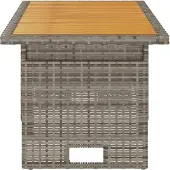 vidaXL Gartentisch Grau 100x50x43/63 cm Akazienholz & Poly Rattan