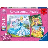 Ravensburger 3 x 49 Teile Kinder Puzzle Disney Prinzessinnen Palace Pets 09346