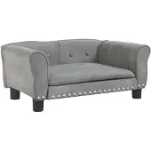 vidaXL Hundebett Hellgrau 70x45x30 cm Samt